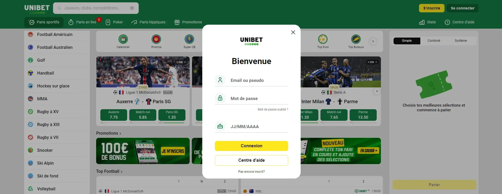 Unibet retrait