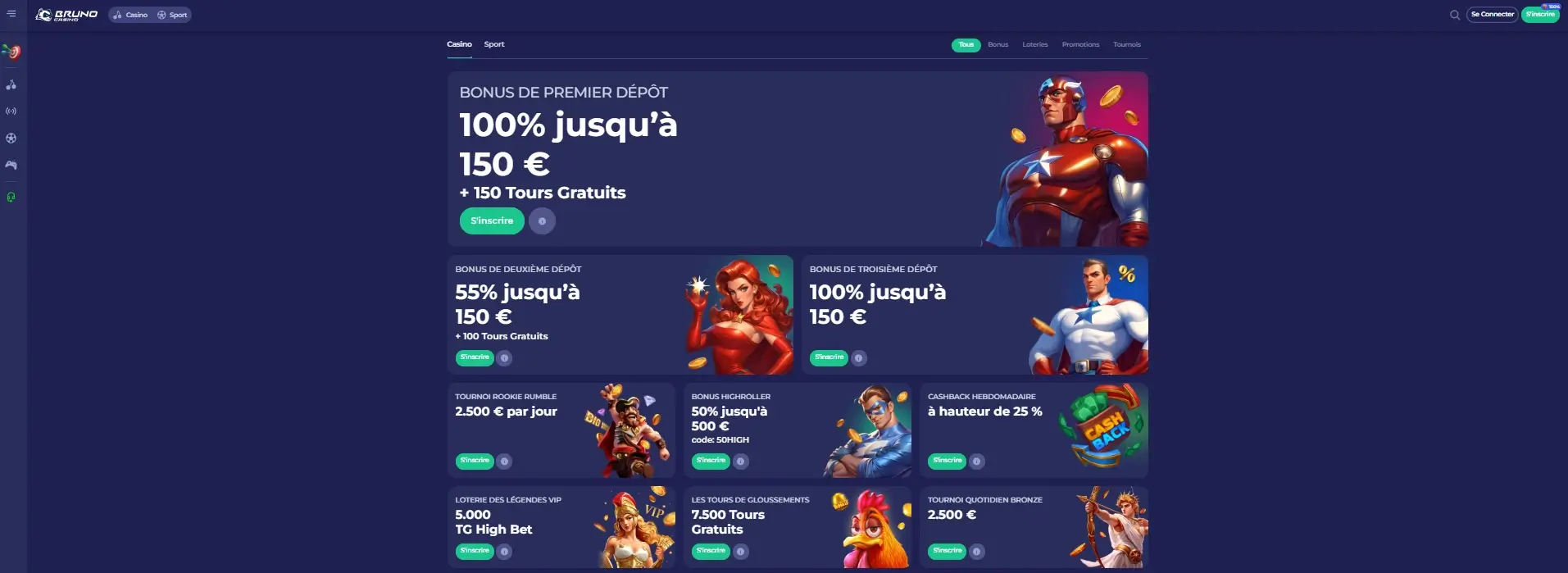 ​ Bruno casino code bonus