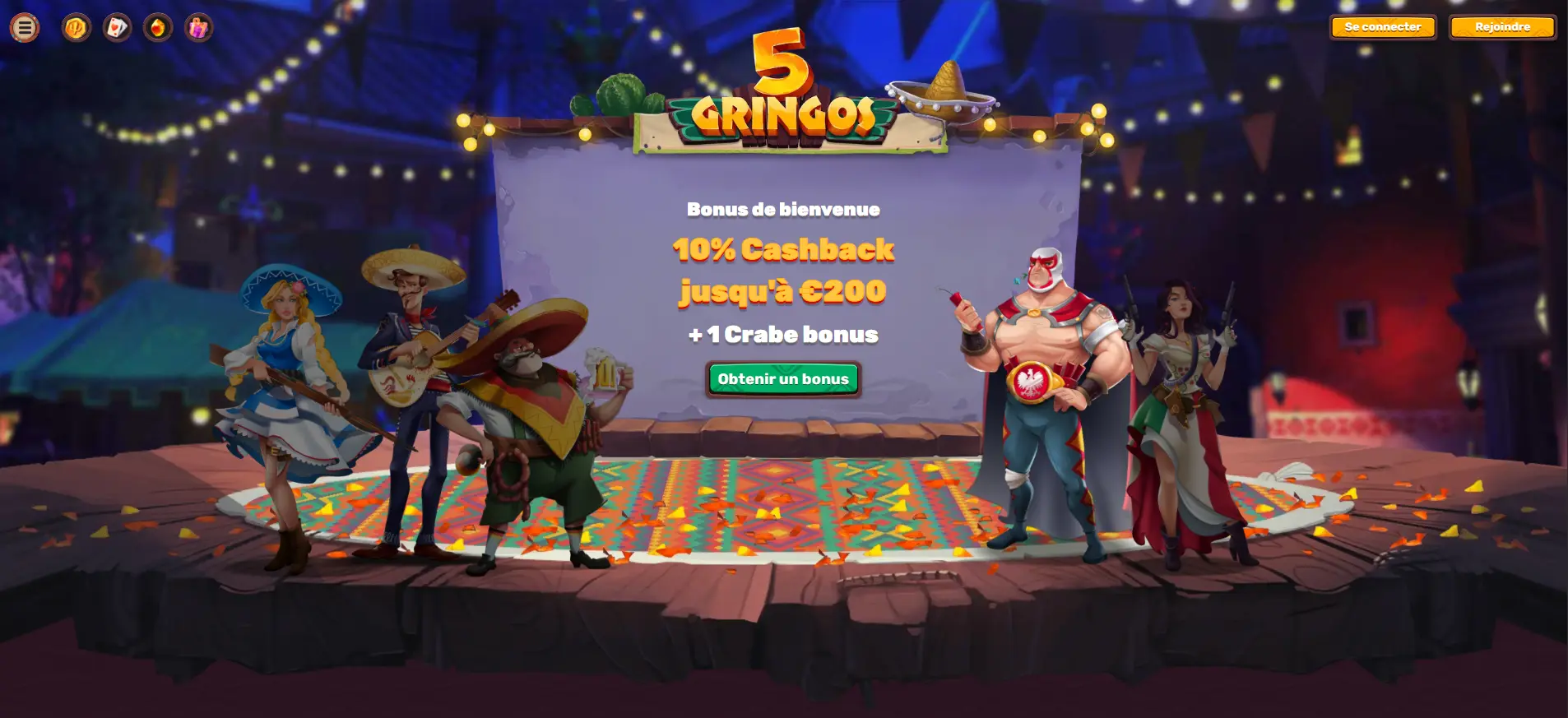 Quels sont les jeux de casino disponibles sur 5Gringos casino ?