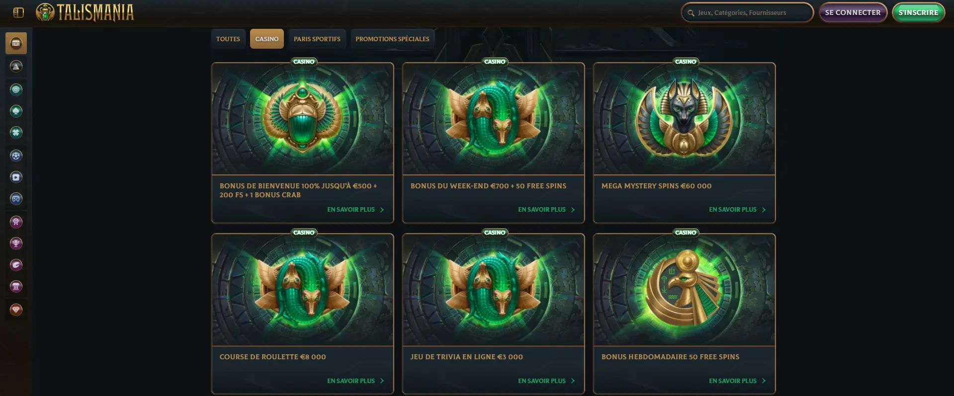 Profitez des bonus exclusifs de Talismania 