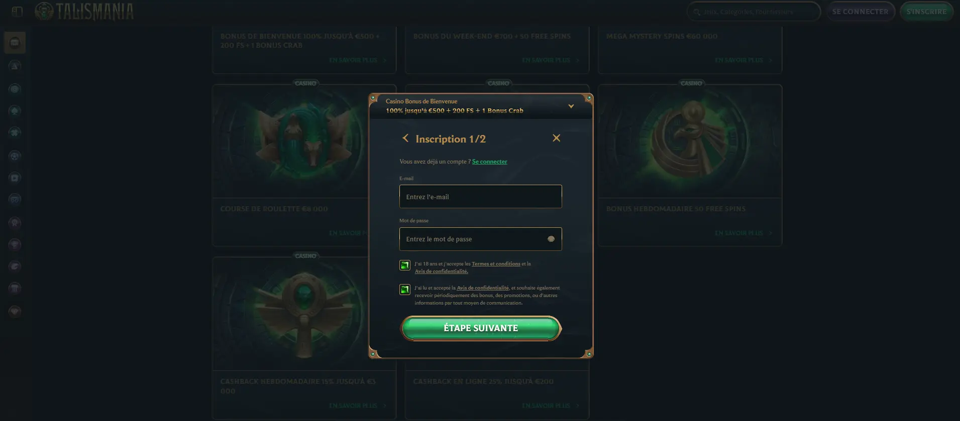 Comment créer un compte sur Talismania ? 