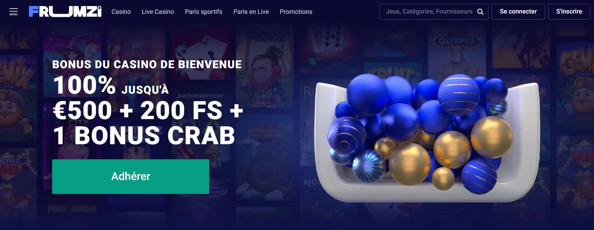 Les bonus et promotions chez Frumzi casino