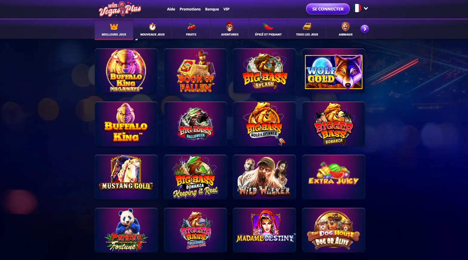 La vaste sélection de jeux de Win Vegas Plus casino