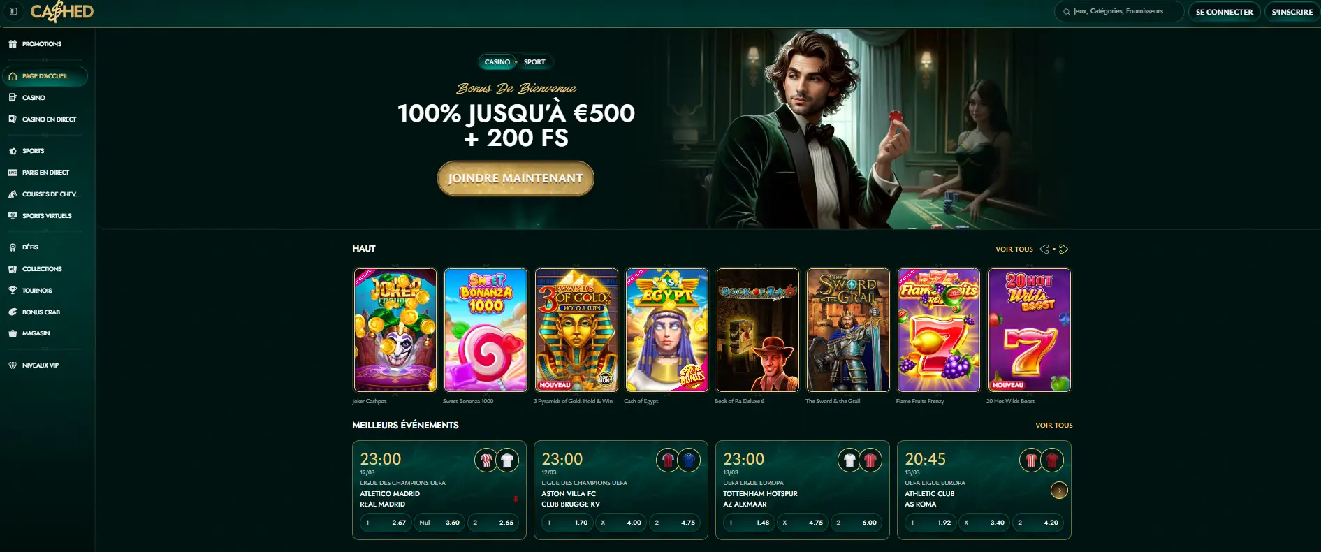 Les avis sur le casino Cashed