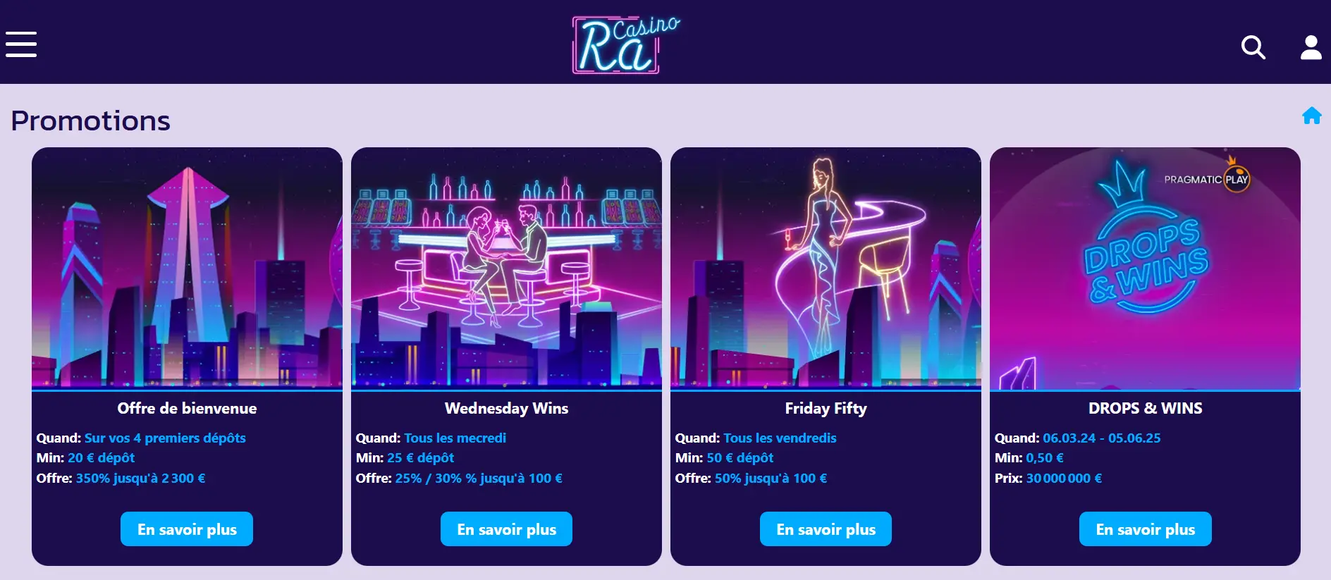 Bonus chez Ra casino