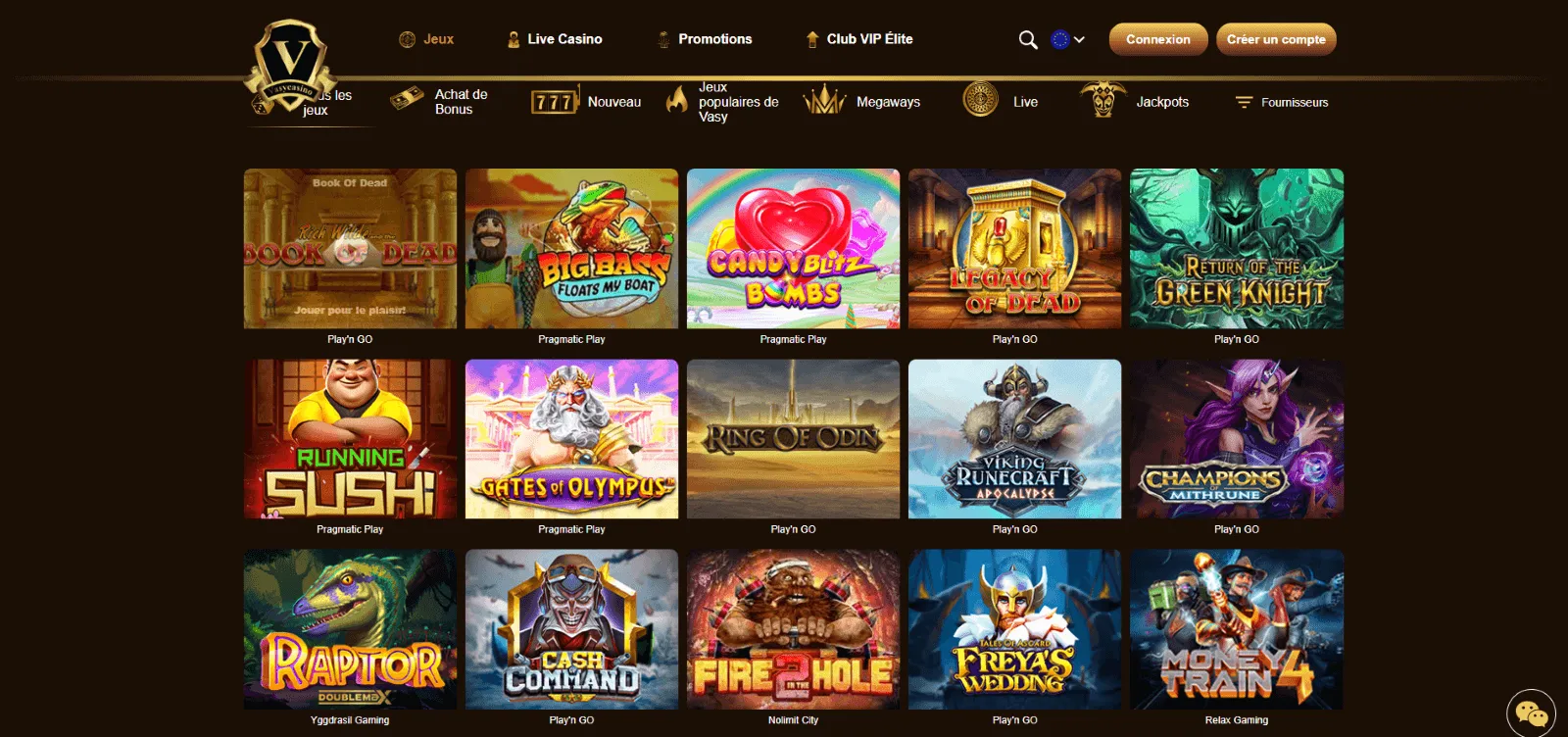 Vasy casino en ligne